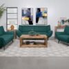 Acton Upholstered Flared Arm Sofa Teal Blue