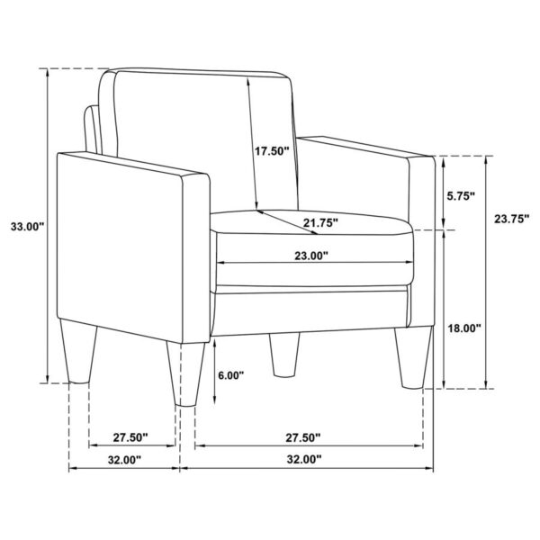 Ruth 3-piece Fabric Upholstered Track Arm Sofa Rust Red