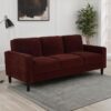 Ruth 77-inch Fabric Upholstered Track Arm Sofa Rust Red