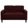 Ruth Fabric Upholstered Track Arm Loveseat Rust Red