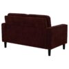 Ruth Fabric Upholstered Track Arm Loveseat Rust Red