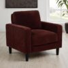 Ruth Fabric Upholstered Track Arm Accent Chair Rust Red