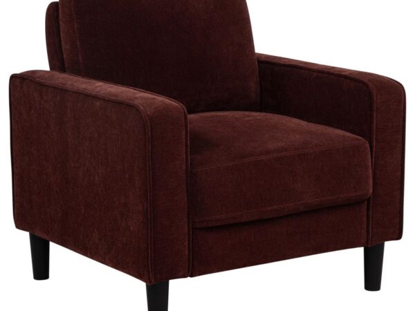 Ruth Fabric Upholstered Track Arm Accent Chair Rust Red