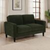 Ruth Fabric Upholstered Track Arm Loveseat Matcha Green