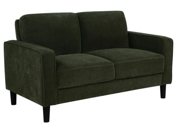 Ruth Fabric Upholstered Track Arm Loveseat Matcha Green