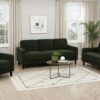 Ruth Fabric Upholstered Track Arm Loveseat Matcha Green