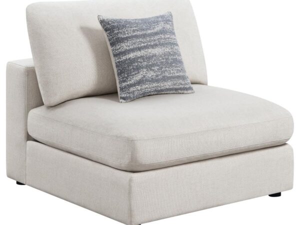 Serene Upholstered Armless Chair Beige