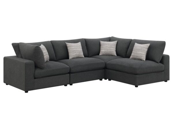 Serene 4-piece Upholstered Modular Sectional Sofa Charcoal