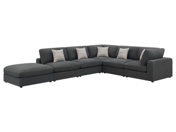 Serene 6-piece Upholstered Modular Sectional Sofa Charcoal