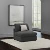 Serene Upholstered Armless Chair Charcoal