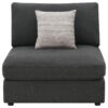 Serene Upholstered Armless Chair Charcoal