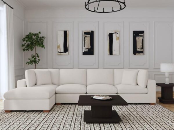 Lakeview 5-piece Upholstered Modular Sectional Sofa Ivory