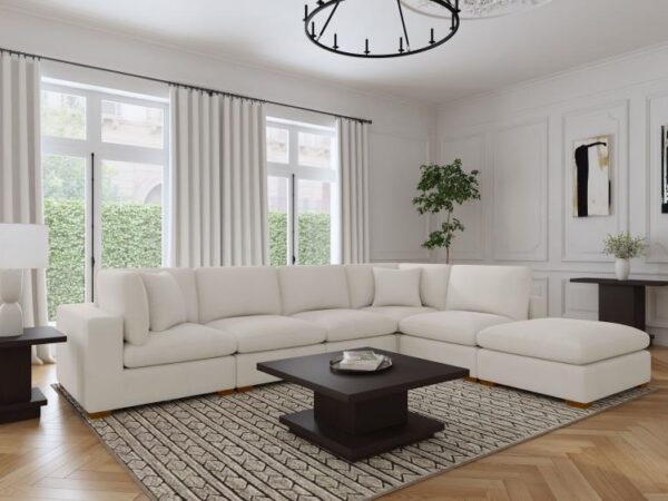 Lakeview 6-piece Upholstered Modular Sectional Sofa Ivory