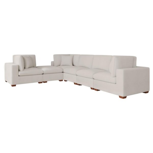 Lakeview 6-piece Upholstered Modular Sectional Sofa Ivory