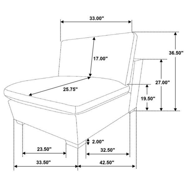Lakeview Upholstered Armless Chair Ivory