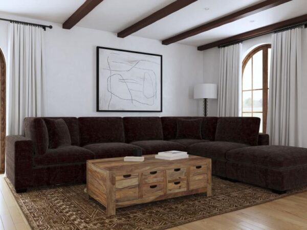 Lakeview 6-piece Upholstered Modular Sectional Chocolate