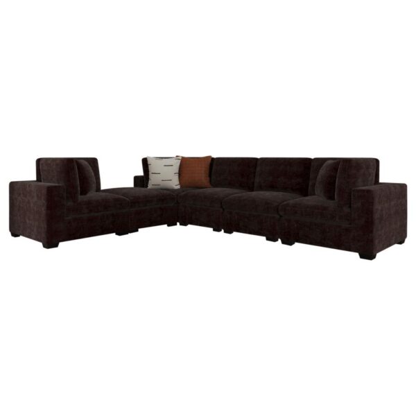 Lakeview 6-piece Upholstered Modular Sectional Chocolate