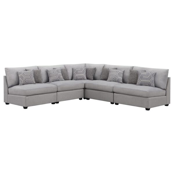 Cambria 5-piece Upholstered Modular Sectional Sofa Grey