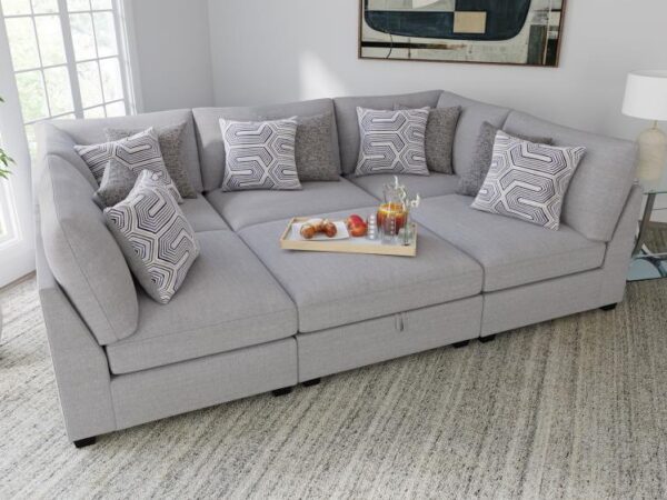 Cambria 6-piece Upholstered Modular Sectional Sofa Grey