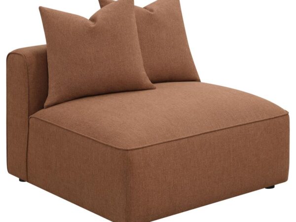 Jennifer Upholstered Armless Chair Terracotta