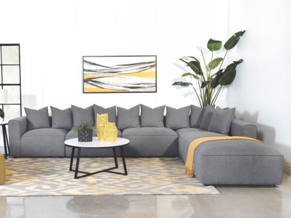 Jennifer 6-piece Upholstered Modular Sectional Grey