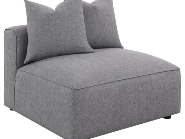 Jennifer Upholstered Armless Chair Grey