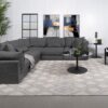 Sasha 5-piece Upholstered Modular Sectional Barely Black