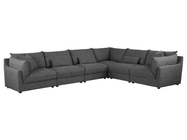 Sasha 6-Piece Upholstered Modular Sectional Barely Black