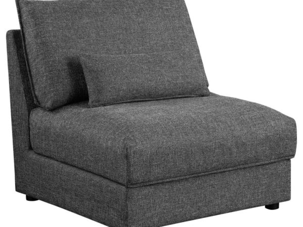 Sasha Upholstered Armless Chair Barely Black