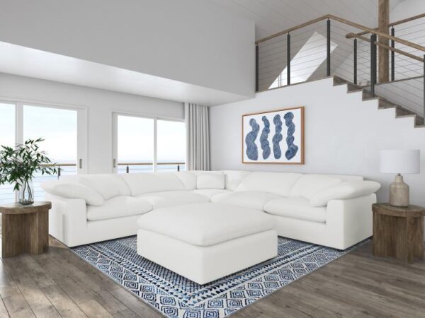 Raleigh 6-piece Boucle Upholstered Modular Sectional Ivory