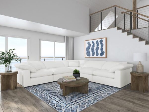 Raleigh 5-piece Boucle Upholstered Modular Sectional Ivory