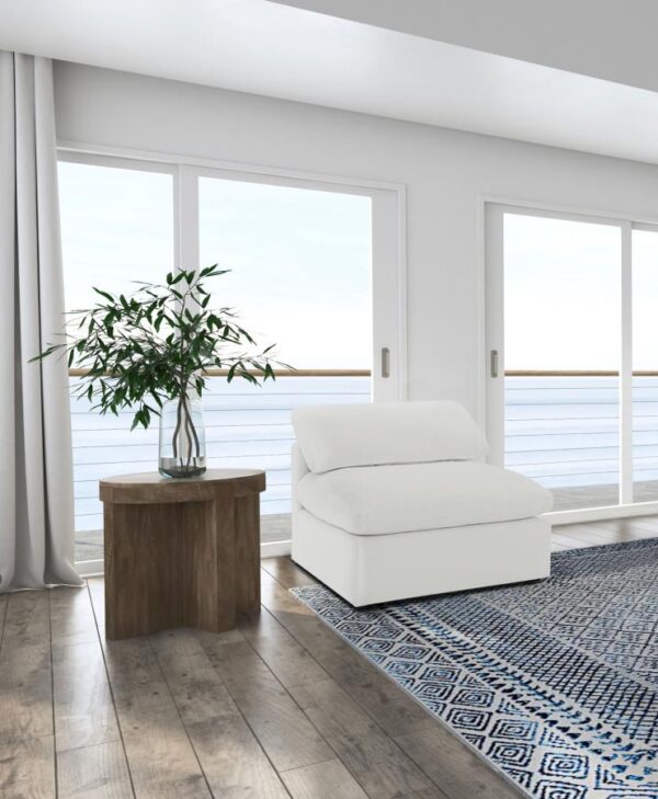 Raleigh Boucle Upholstered Armless Chair Ivory