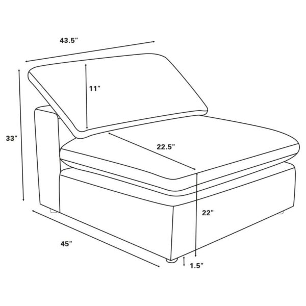 Raleigh Boucle Upholstered Armless Chair Ivory