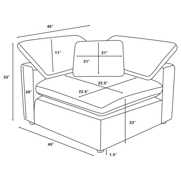 Raleigh 5-piece Boucle Upholstered Modular Sectional Grey