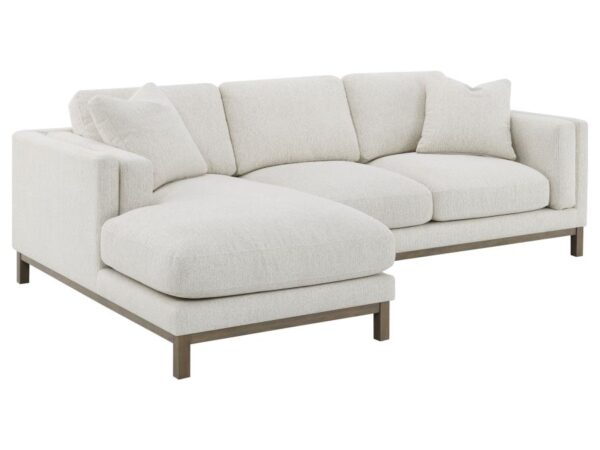 Geneva Boucle Upholstered Sectional Chaise Sofa Sand