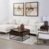 Geneva Boucle Upholstered Sectional Chaise Sofa Sand