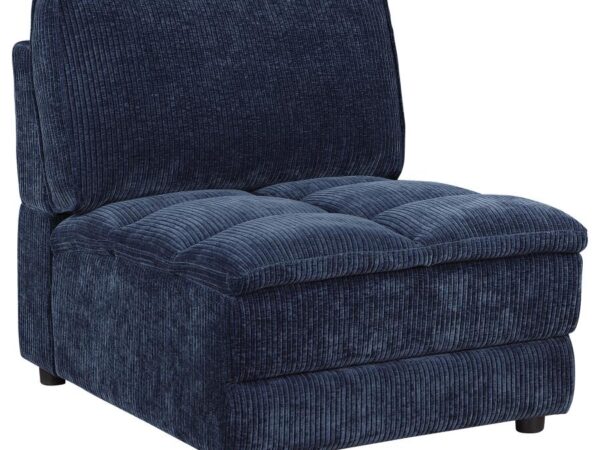 Atlantic Corduroy Upholstered Armless Chair Blue