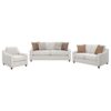 Christine 3-piece Upholstered Sloped Arm Sofa Set Beige