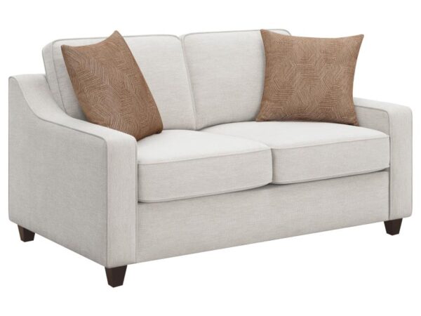 Christine Upholstered Sloped Arm Loveseat Beige