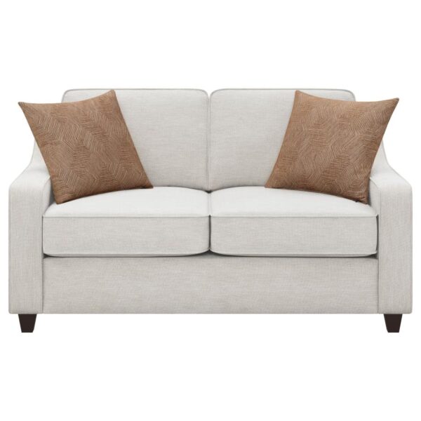 Christine Upholstered Sloped Arm Loveseat Beige