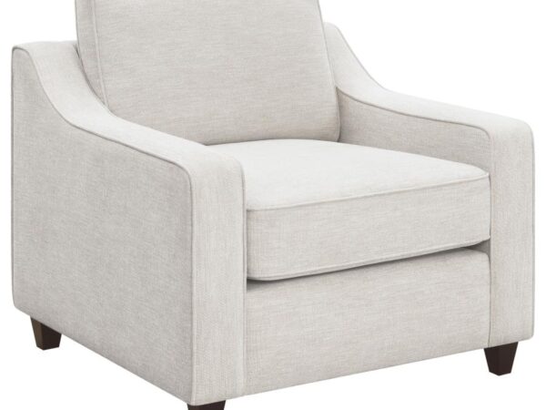 Christine Upholstered Sloped Arm Accent Chair Beige