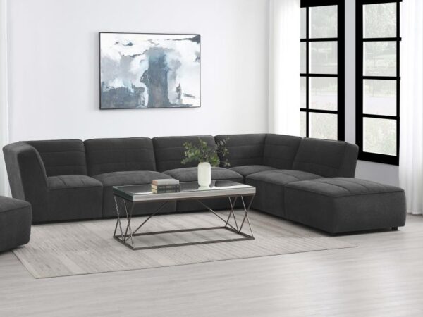 Sunny 6-piece Upholstered Modular Sectional Sofa Charcoal