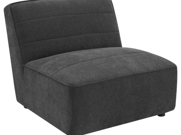 Sunny Upholstered Armless Chair Dark Charcoal