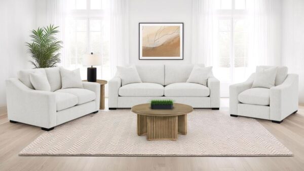 Ashlyn 3-piece Upholstered Track Arm Sofa Set Sand
