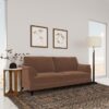 Selma Velvet Upholstered Crescent Arm Sofa Rust