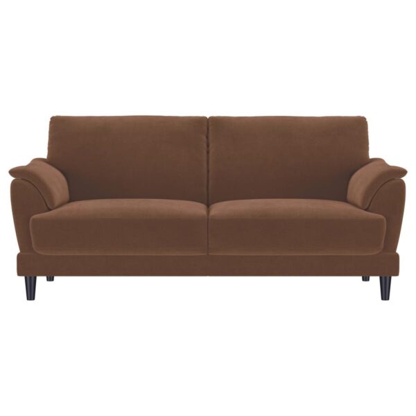 Selma Velvet Upholstered Crescent Arm Sofa Rust
