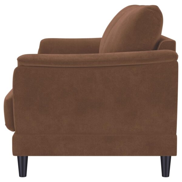 Selma Velvet Upholstered Crescent Arm Sofa Rust