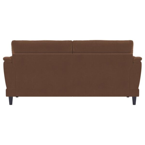 Selma Velvet Upholstered Crescent Arm Sofa Rust