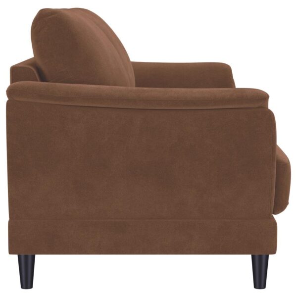 Selma Velvet Upholstered Crescent Arm Sofa Rust
