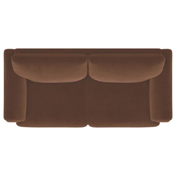 Selma Velvet Upholstered Crescent Arm Sofa Rust